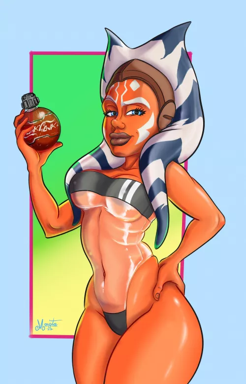 Ahsoka rocking the Gris Swimsuit (Monstawain) by MONSTAWAIN