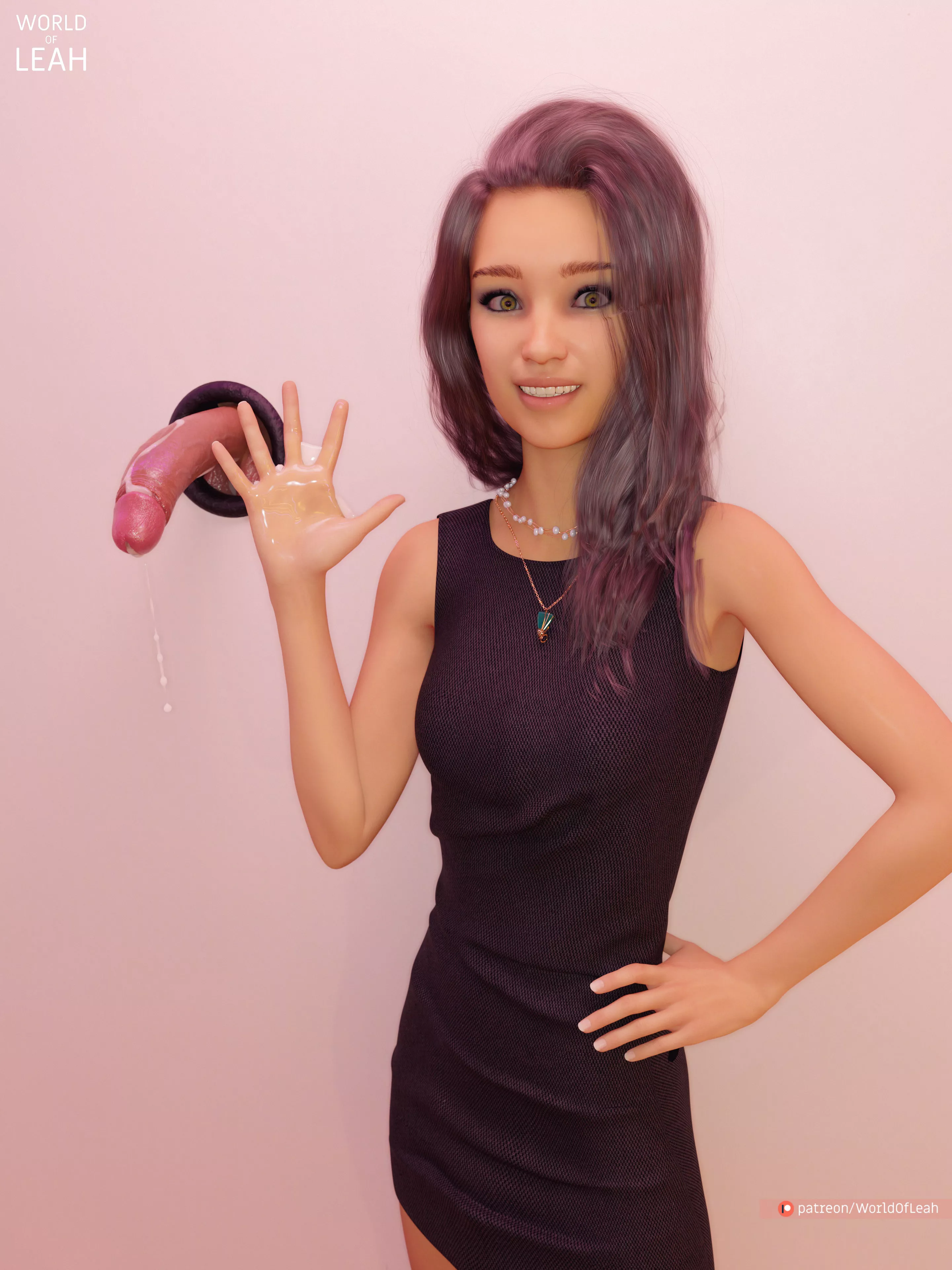 Alana proudly showing off a successful handjob at the glory hole [WorldOfLeah] posted by WorldOfLeah