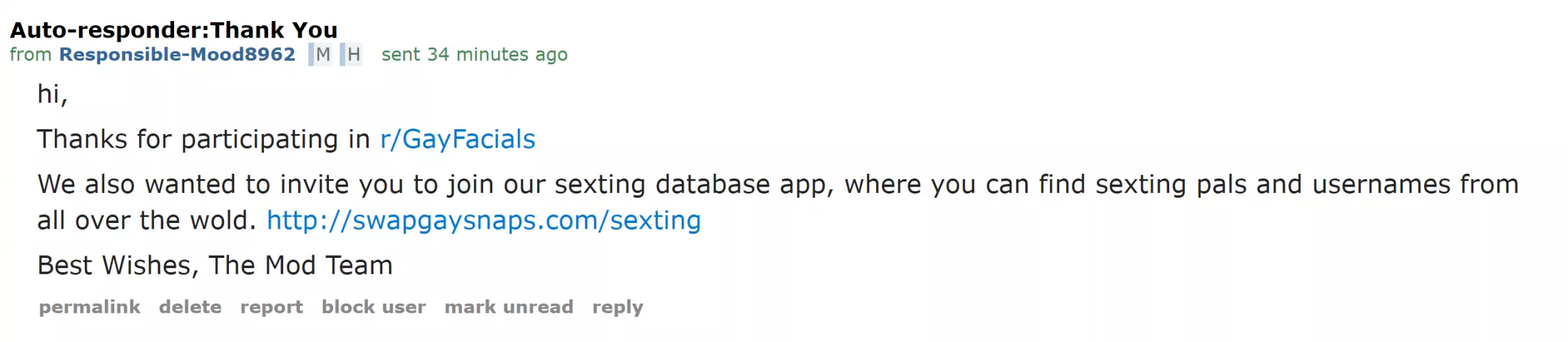 ALERT: Auto-responder: Thank You / SPAM POST . . . by SpikesEvilTwin