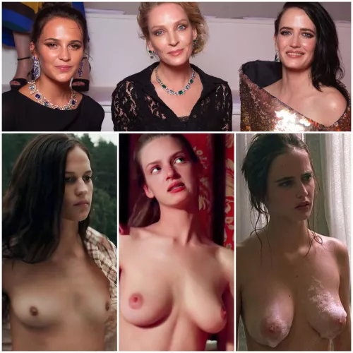 Alicia Vikander vs Uma Thurman vs Eva Green by deadkameng