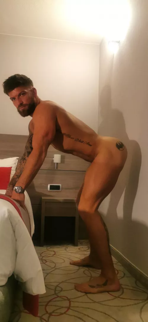 All alone in my hotel 👀 and this is a big bed... by Lewis_likes_fitness