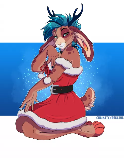 🎄All I want for Christmas is you 🎁 art by me, @chaikatx on twitter. Character is @billy80683293💙 by radi0activegoldfish