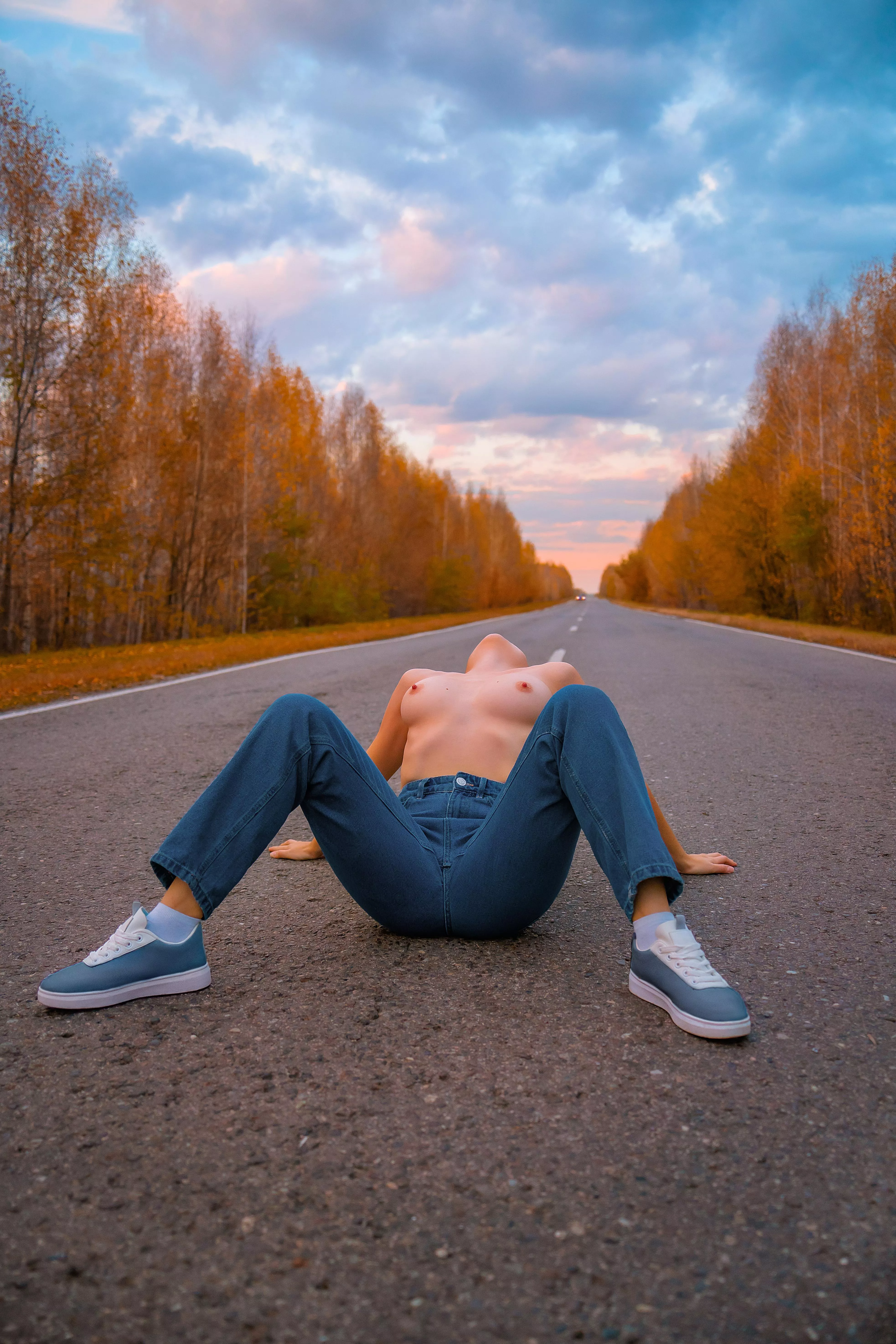 Almost caught on road😉 [F] posted by NoKittyNoSweety