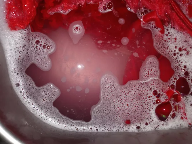 Always be careful with red, friends. This is the 4th wash & it's still turning the water bloody.