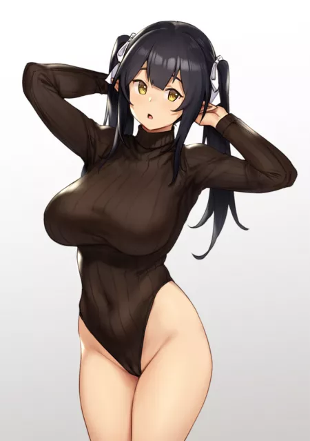 Amber Eyed Elf in a Turtleneck Leotard (Houtengeki) [Original] by sequence_string