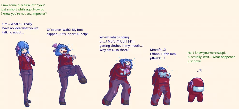 Among Us Crewmate TF [F Human -> F Crewmate, Sussification, Among Us] by MajesticHentaiSenpai by notmma