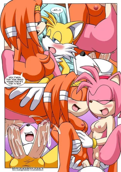 Amy and Tikal using both of Tails’s dicks! by ApertureDJ