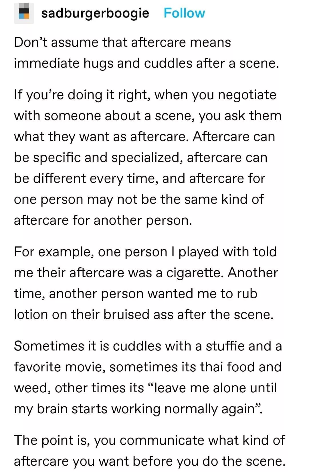 An important PSA about aftercare posted by worstwriterever26