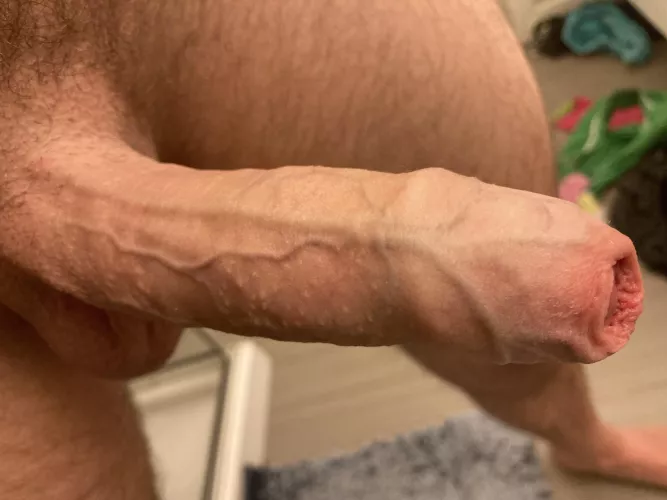 An uncut cock that shoots big loads, what more can you ask for? by canudeian