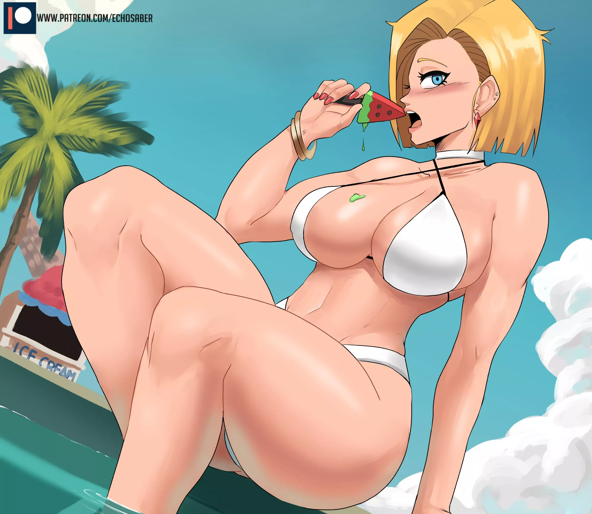 Android 18 - Melon Ice Cream (Echo Saber) [Dragon Ball] posted by Kuro-Oji