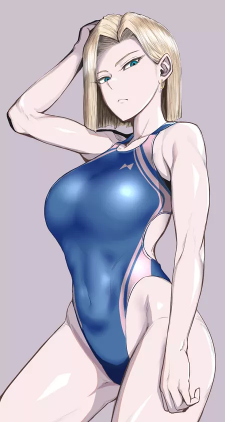 Android 18 Swimsuit (Anegawa Eiji) [Dragonball Z] by sequence_string
