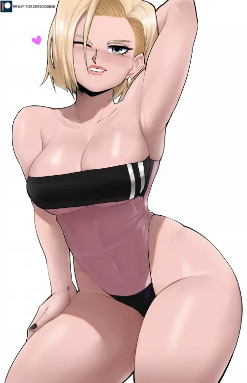 Android 18's new swimsuit (Echo Saber) [Dragon Ball] by Kuro-Oji
