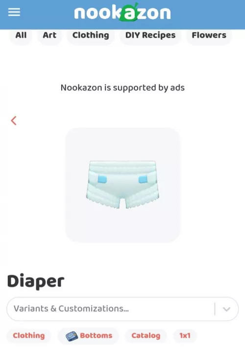 Animal crossing just added diapers to their growing selection of baby items by MeseNerd