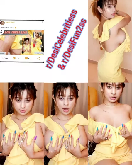 AnkitaDave | Yellow Dress | 3 videos (Download link in comments) by JOhnCnr009