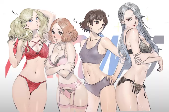 Ann, Haru, Makoto and Sae (Persona) by Terran117