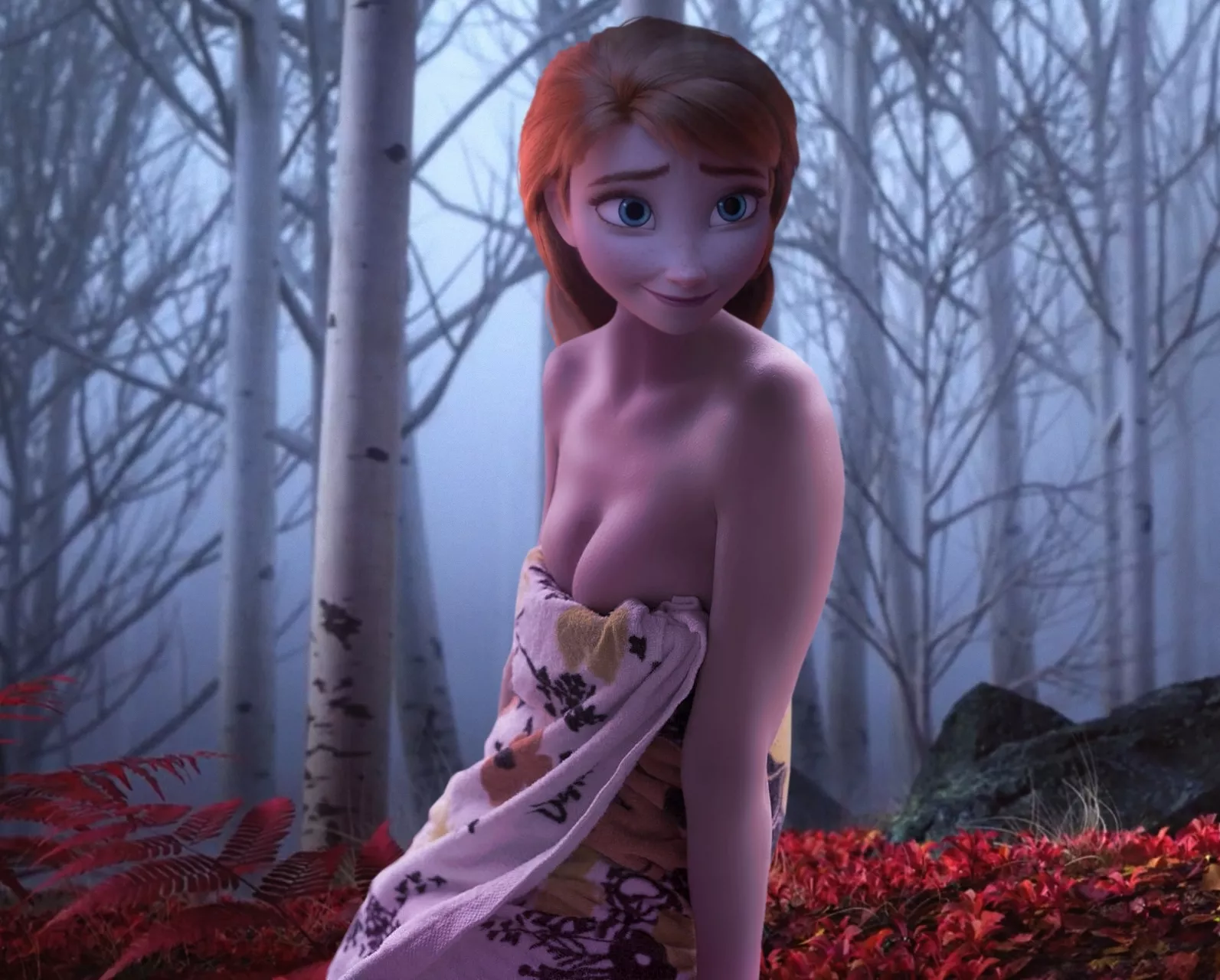 Anna in the Northuldra forest. (Rastifan) posted by Rastifan