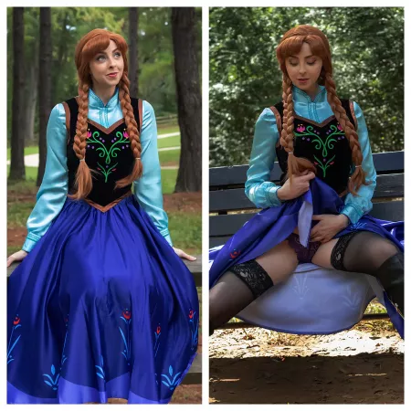 Anna likes getting frisky in public. Don’t tell Elsa if you get a peek by Lunaraecosplay [self] by Lunaraensfw