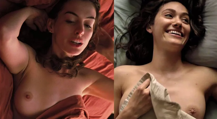 Anne Hathaway and Emmy Rossum by vagabond_demon