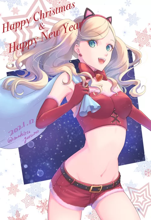 Ann's Christmas Midriff [Persona] by Nodden1171