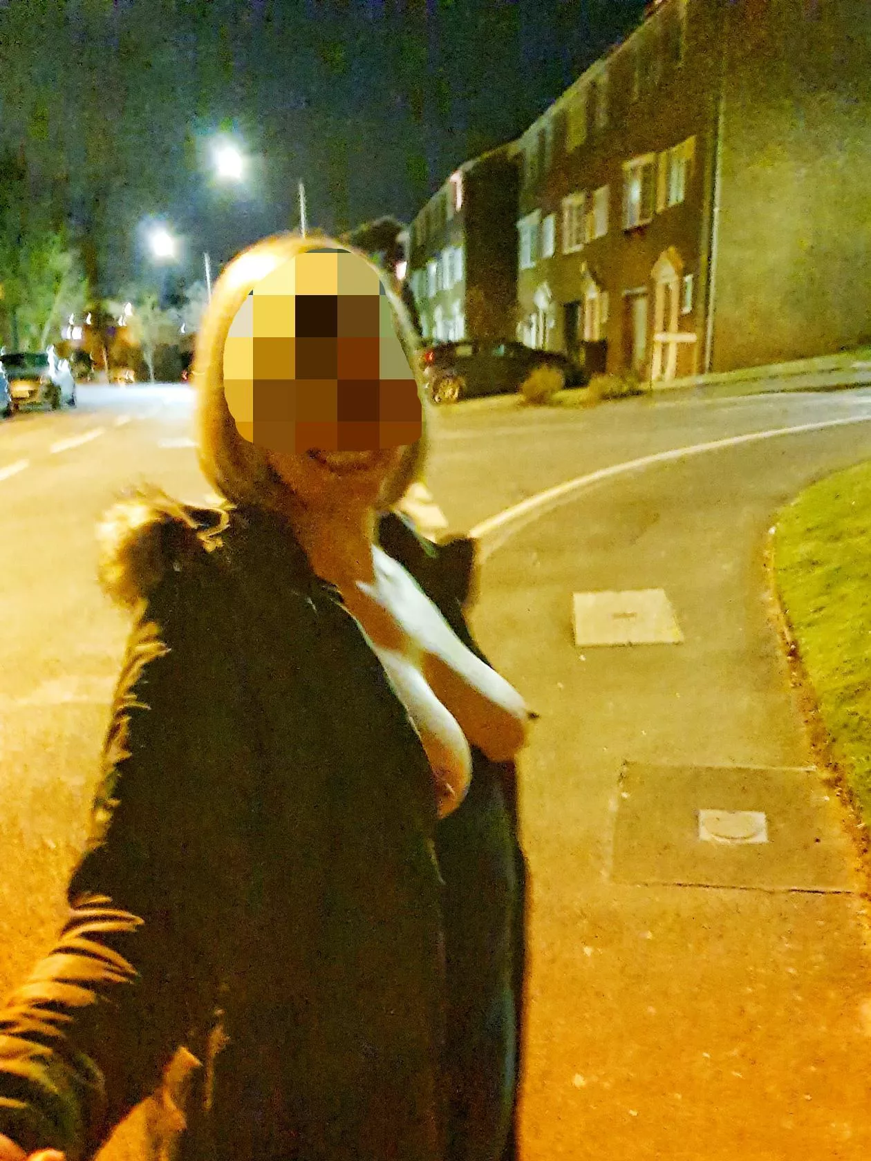Another from the drinks out = boobs out walk home, later on the walk home posted by PlayingCouple