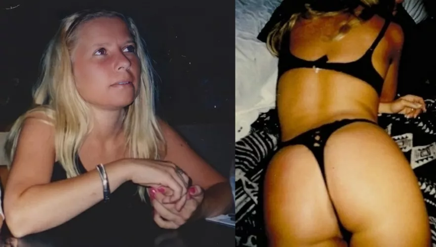 Another old pic of my hot blonde wife's ass in a thong at age 24 in 1998 by IamChunkyButThatIsOK