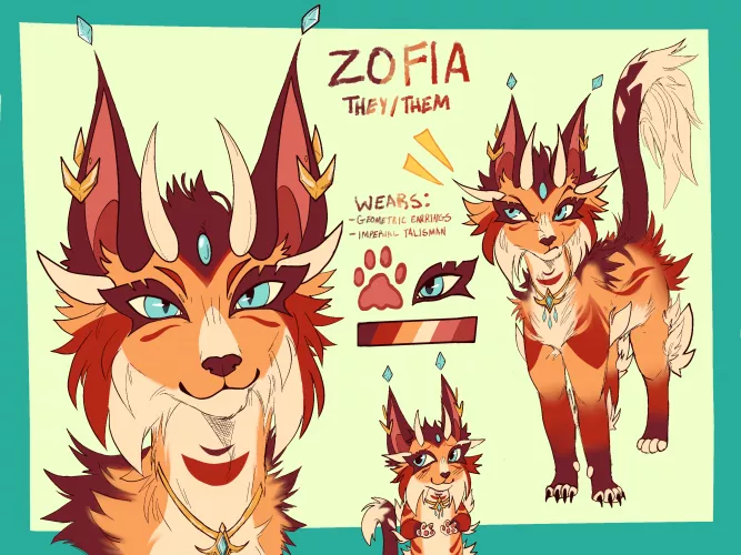 Another ref! But this time of my Senri, Zofia! They are very sassy and consider themself a traveler :3 by Kometts