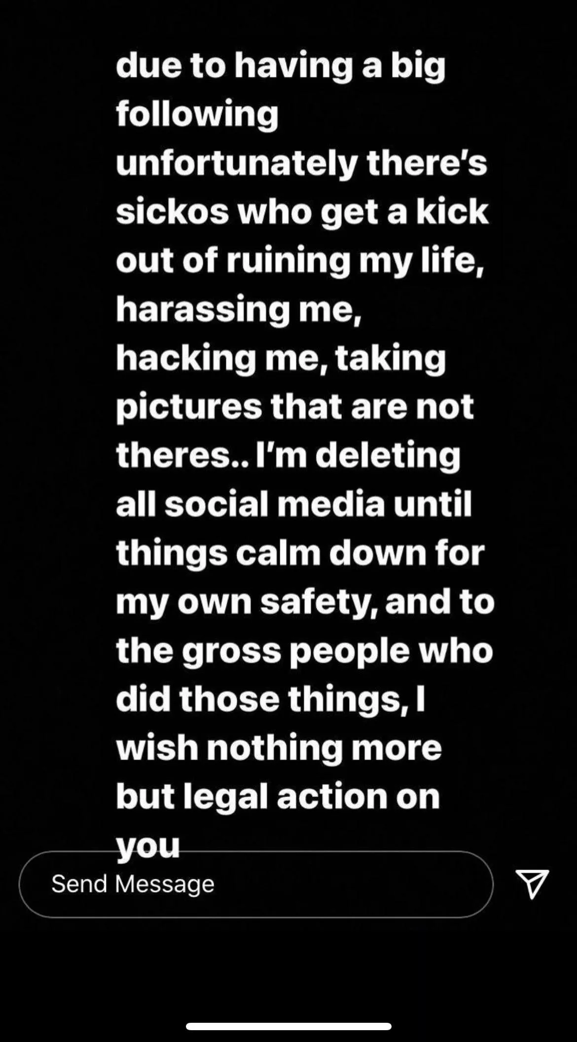 Apparently she got hacked. She posted and deleted this on her Instagram posted by mati98