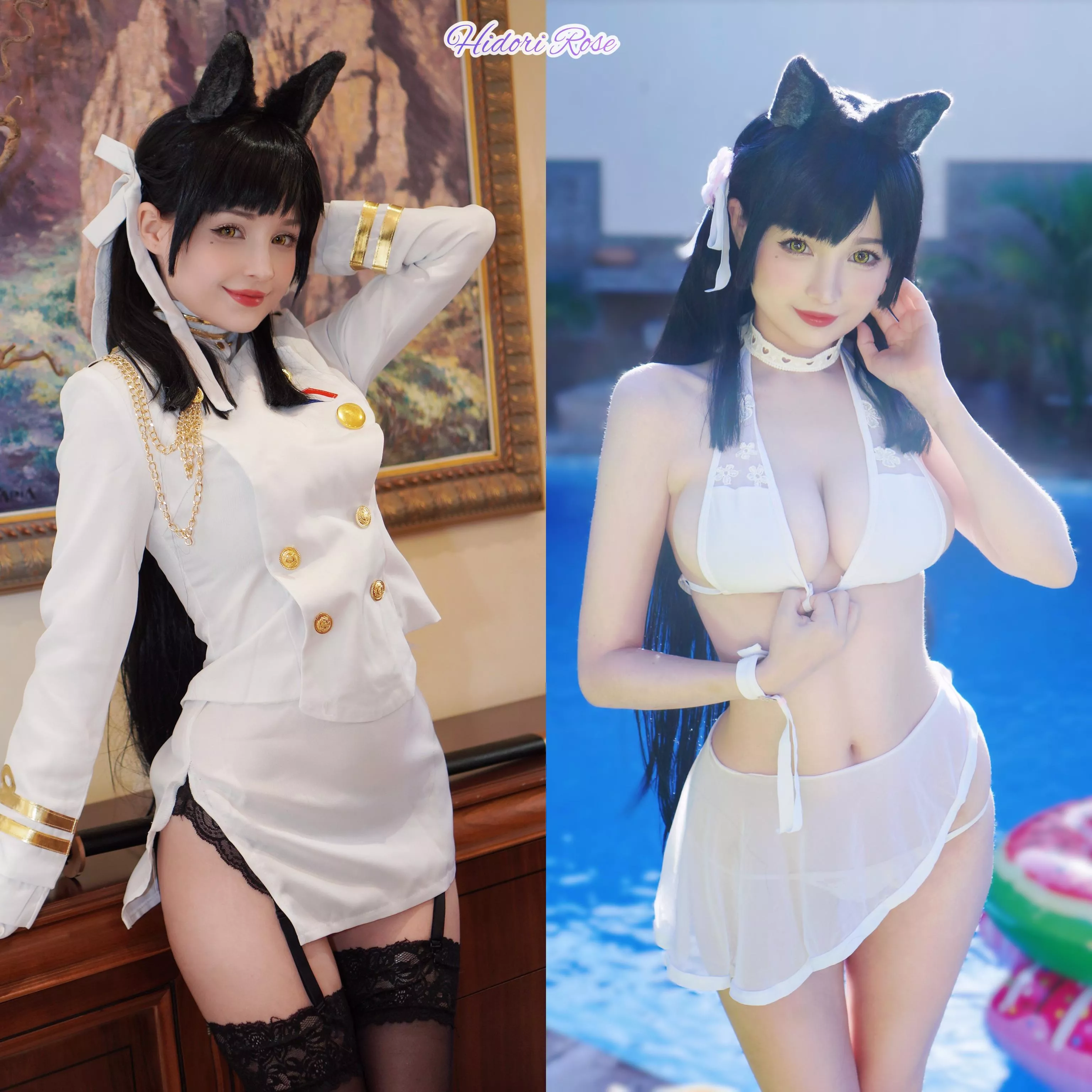 Ara, ara! Atago is waiting for you in the office or at the pool. Two outfits into one set, released today on MV, Patreon and OnlyFans posted by Hidori_Rose