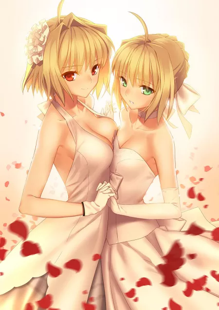 Arcueid Brunestud and Artoria Pendragon by goldenrider006