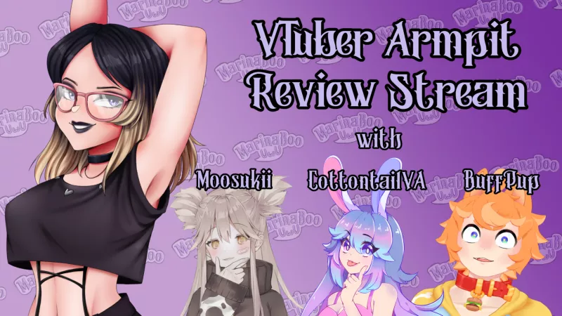 Armpit Kink VTuber doing an armpit review today! 12pm PDT Link in comments by MarinaBooUwU