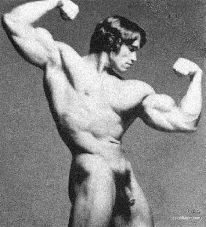 Arnold Schwarzenegger, vintage pic showing all his muscles posted by dclguy