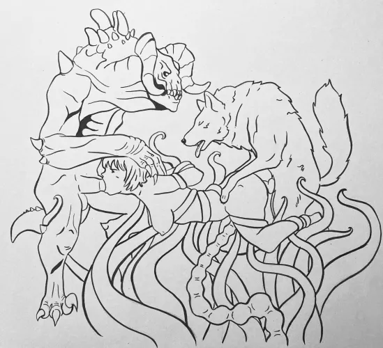 (Art by smallpot8toes), edit request of this Natsuki request, that is for it to be coloured please! by LividWithPower