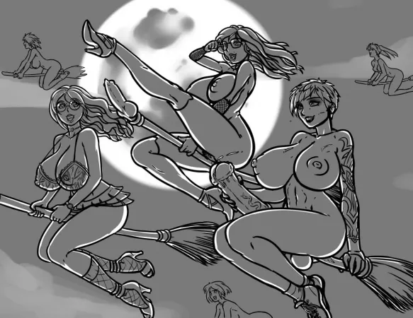 Art of E.Z. McCain's BEASTIVERSE: World Naked Broom Ride! (by Chocboa) by EZ_McCain