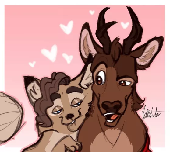 Art of me and my partners fursonas! ❣️ Art by burnin_dove by MixedupMaeson