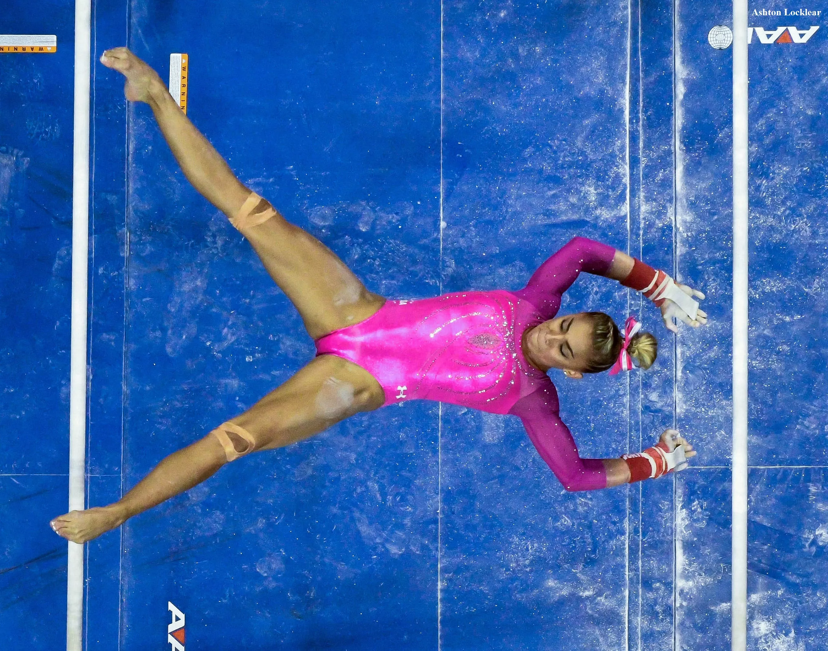 Artistic gymnast Ashton Locklear on the uneven bars at the 2016 U.S. Olympic trials posted by star_form_tree
