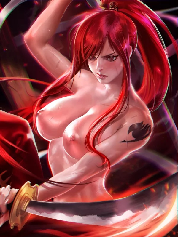 [Artwork] Erza Scarlet from Fairy Tail posted by ---DarkValkyrie---