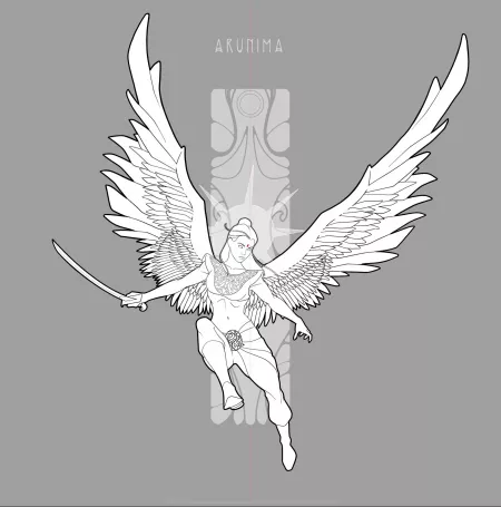 “Arunima, Aasimar Warrior”, Me, Digital, 2021 by Leadjockey