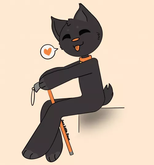 As a mobility-aid user, I drew my fursona using a cane!!! by Frequent_Support_408