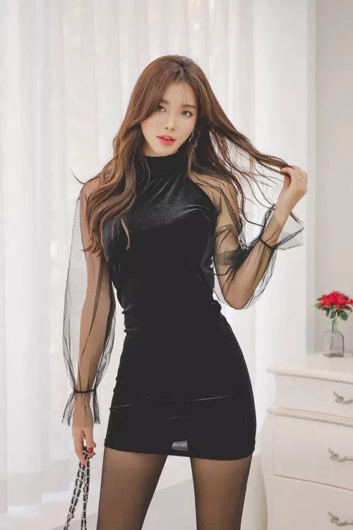 Asian girl in black dress by _A-L_