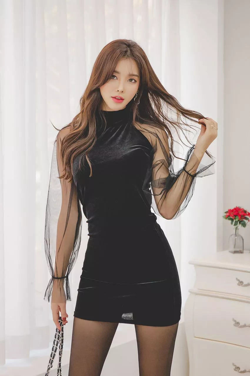 Asian girl in black dress posted by _A-L_