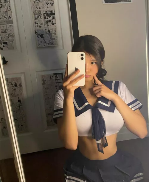 Asian schoolgirl outfit by MisterMysteryMan3