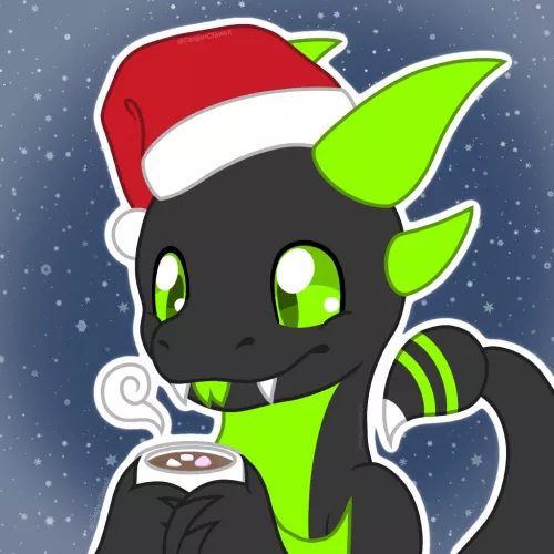 Asp enjoying a hot chocolate - art by @CasperClawell by dqUu3QlS