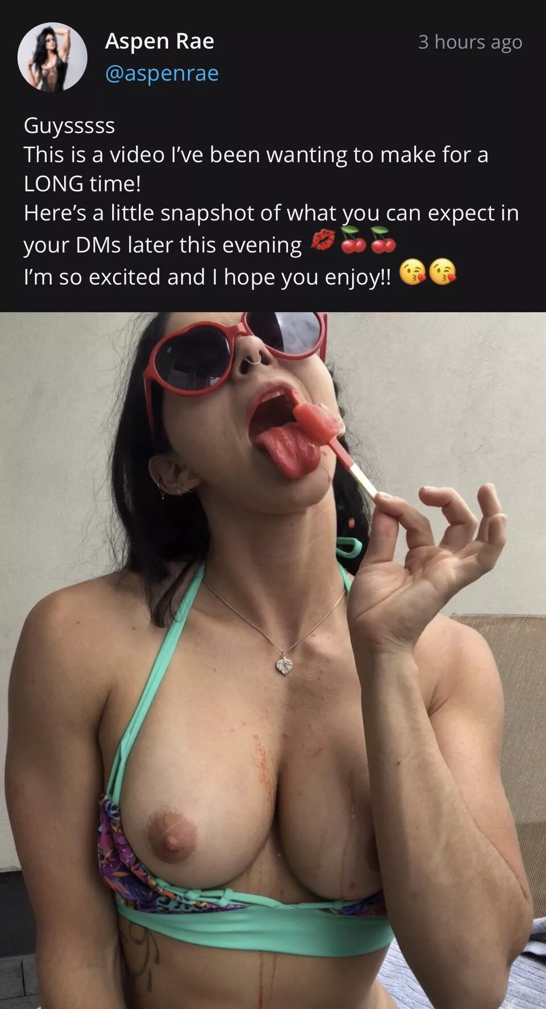 Aspen Rae Tweets a tease for her only fans account posted by Natureboy45