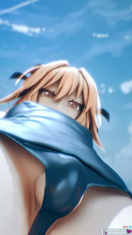 Astolfo wearing a swimsuit. (netfuta) by Softie_Sub