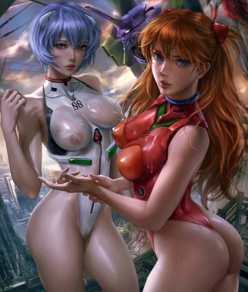 Asuka Langley and Rei Ayanami - (Logan Cure) - [Neon Genesis Evangelion] by AtrosRH