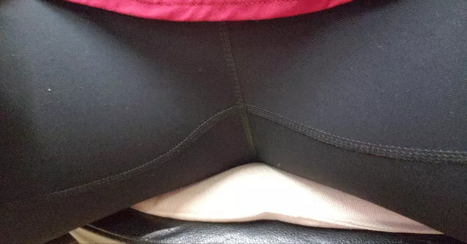 At work enjoying that seam rubbing my clit as I walk around and move. Love not wearing panties! by MamaSubX0X0