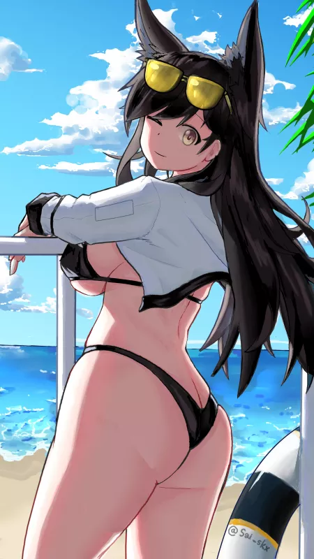 Atago Nee at the Beach by FFDP-Neko