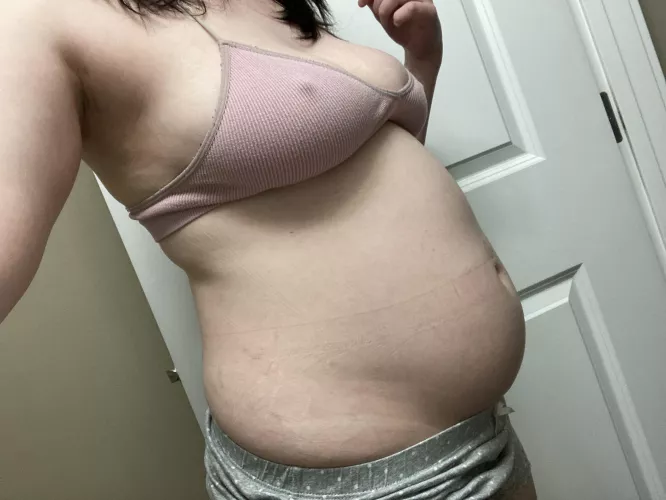 Ate a little extra tonight. Imagine if I actually stuffed my belly full. by letsgetthicc2