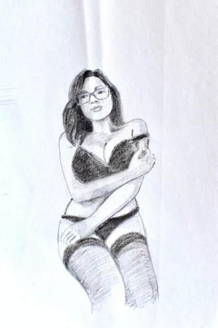 Attempted to draw tessa with charcoal by uberbobbydraws