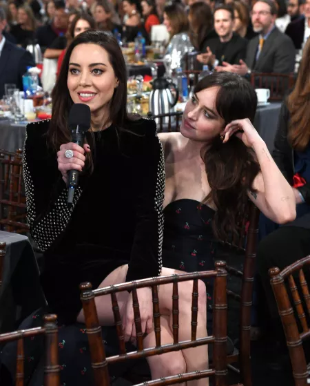 Aubrey Plaza & Dakota Johnson by ElizabethDebicki